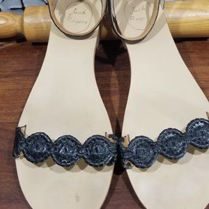 Jack Rogers Sandals 9.5 Black Leather